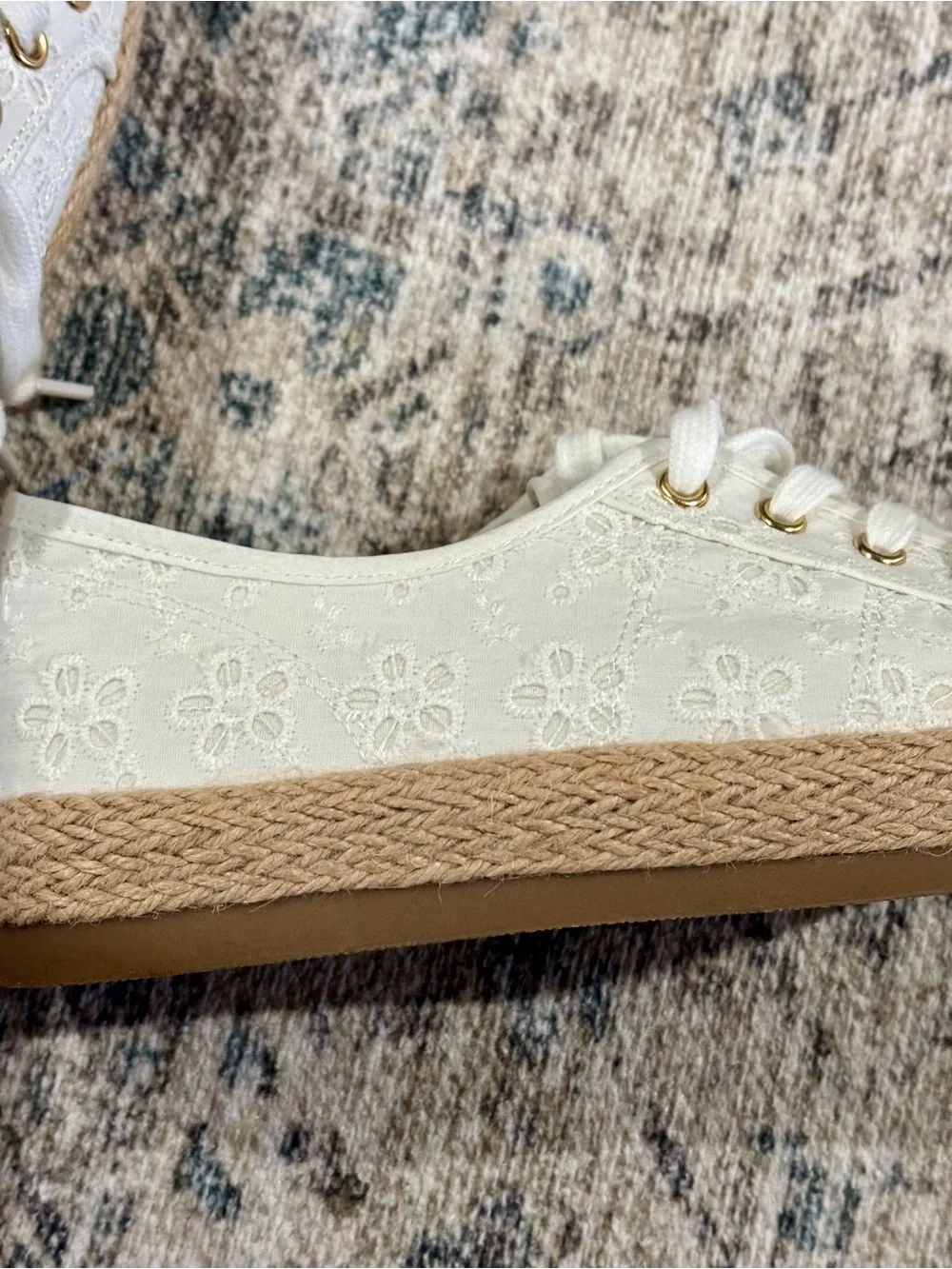 Tommy Bahama White/cream Floral Lace Espadrille Sneakers